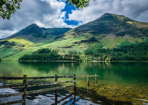 A landscape view of the mountains in the Lake District