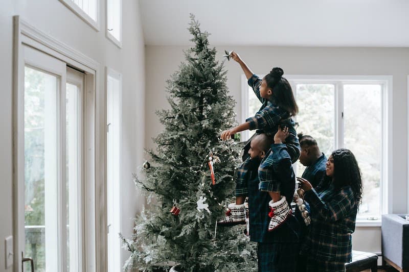 Family decoration Christmas Tree with decorations