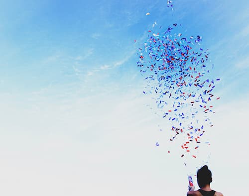 girl with confetti
